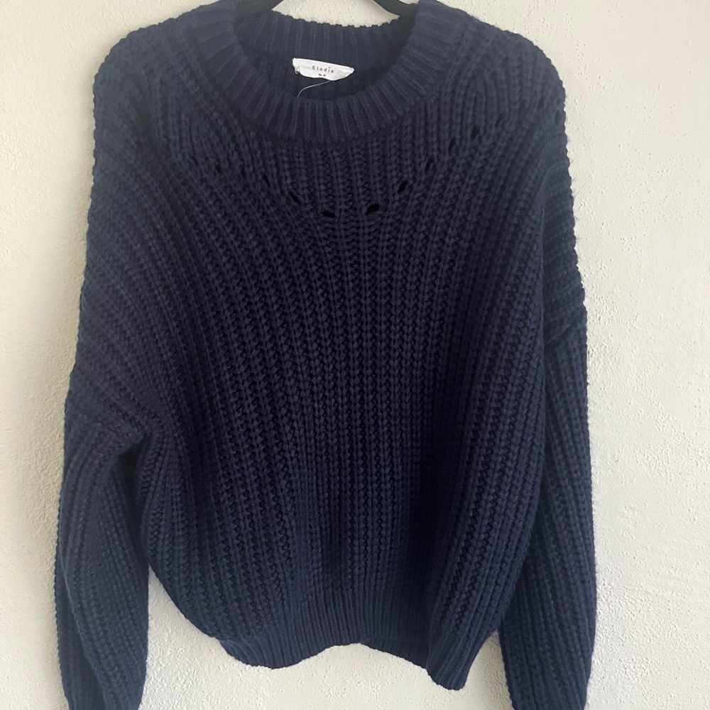 ELODIE Woman Navy Blue Winter Sweater Size M